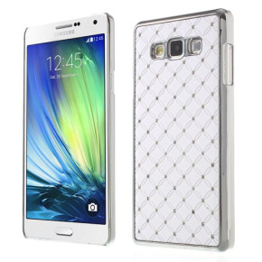 Луксозен твърд гръб с камъни за Samsung Galaxy A7 A700F бял